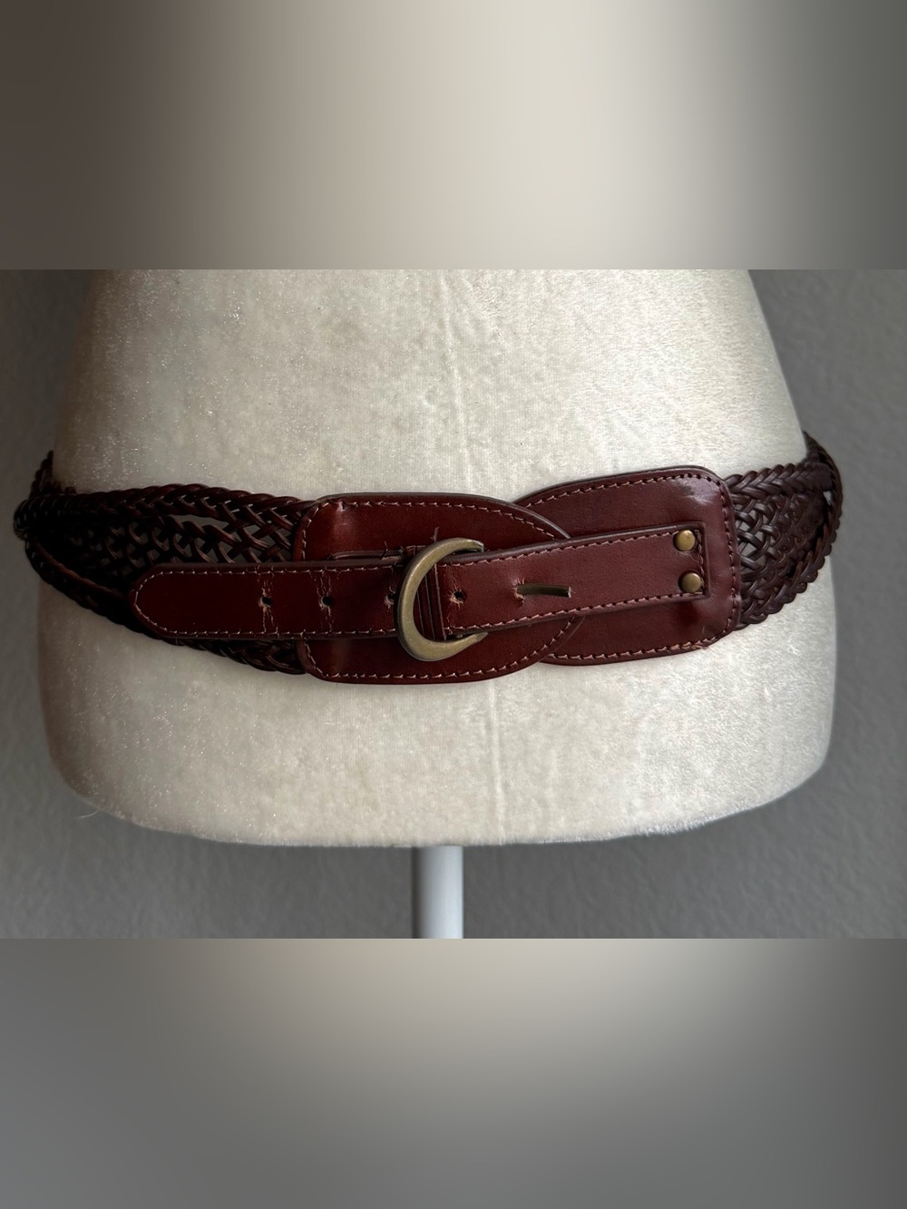 Vintage Brown Braided Woven Hip Waist Belt | Boho Western Cottagecore